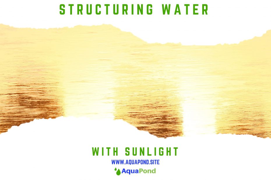 Water in a clear glass bottled is structured when left in sunlight for a while